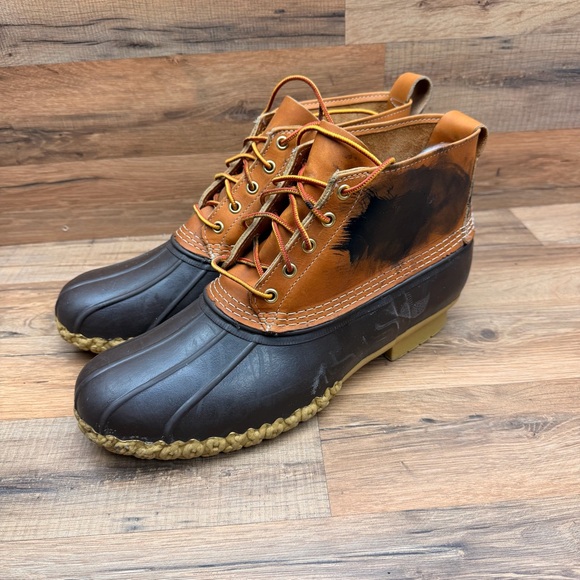 LL Bean Men's size 13 Brown and Tan Duck Boots - Picture 2 of 11